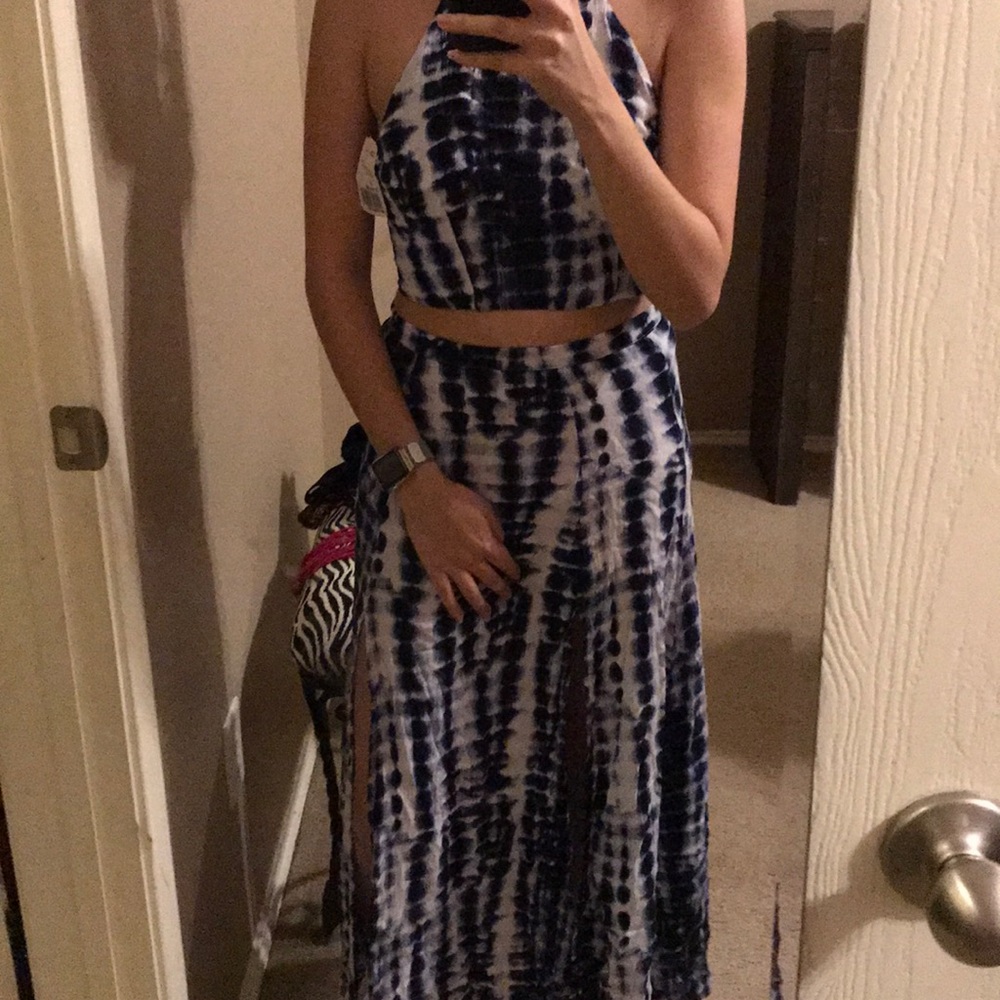 Crop top and maxi skirt set